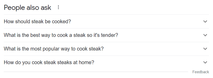 People also ask section of Google