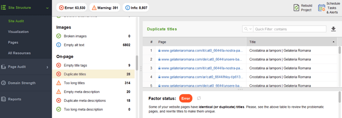 on-page SEO issues